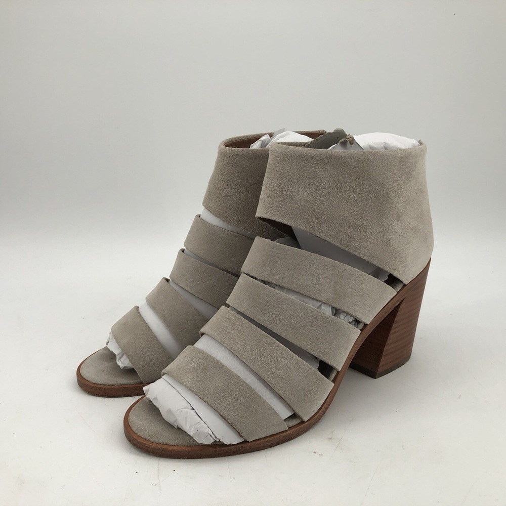 Frye Tash Cut Out Bootie Size 8.5 Sandal Milkshake Beige Gray Suede - Picture 7 of 10